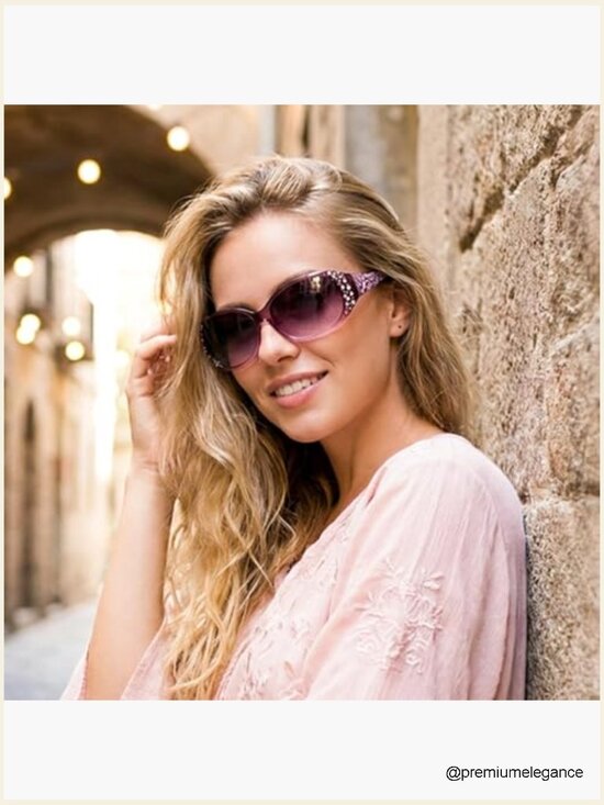 Wrap Around Rhinestone Oval Sunglasses UV400 Polarized main image 4